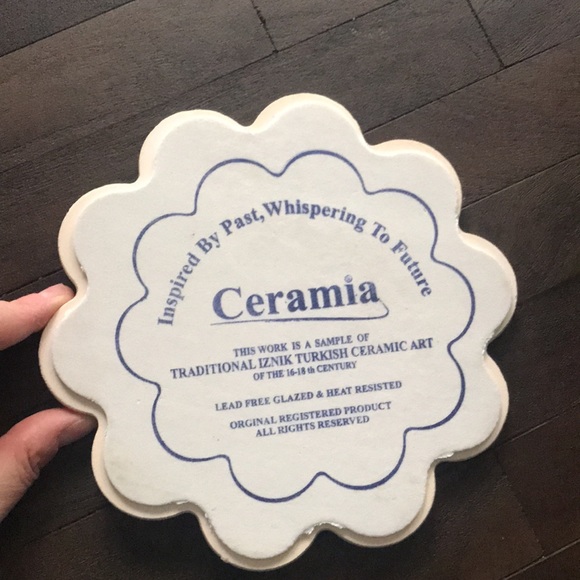 Traditional Iznik Turkish Ceramic Art Coaster Trivet - Picture 3 of 6